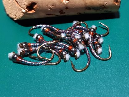 GMC Red Rib Chironomid Pupa Fly - Black Bead Rusty Collar