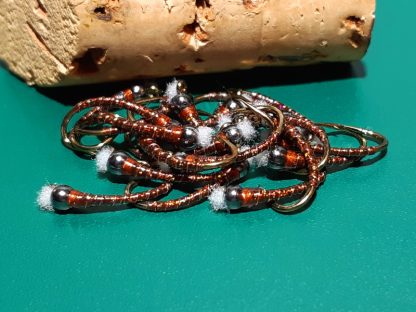 Hot Chocolate Chironomid Pupa Fly - Black Bead Rusty Collar