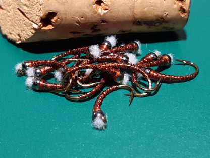 Spiced Hot Chocolate Chironomid Pupa Fly - Black Bead Rusty Collar