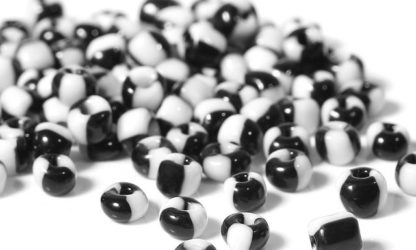 Two Tone Black & White Glass Fly Tying Beads