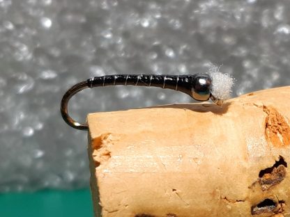 Black & Silver Chironomid Pupa Fly - Black Bead Head