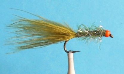 UV2 Straggle Leech Fly - Olive & Hot Orange