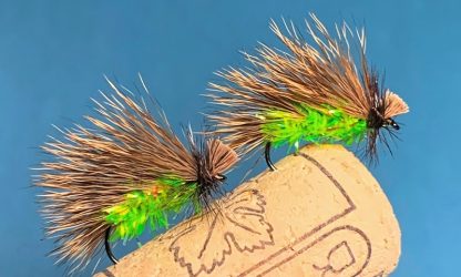 MikStraggle Sedge Caddis Adult Dry Fly Chartreuse